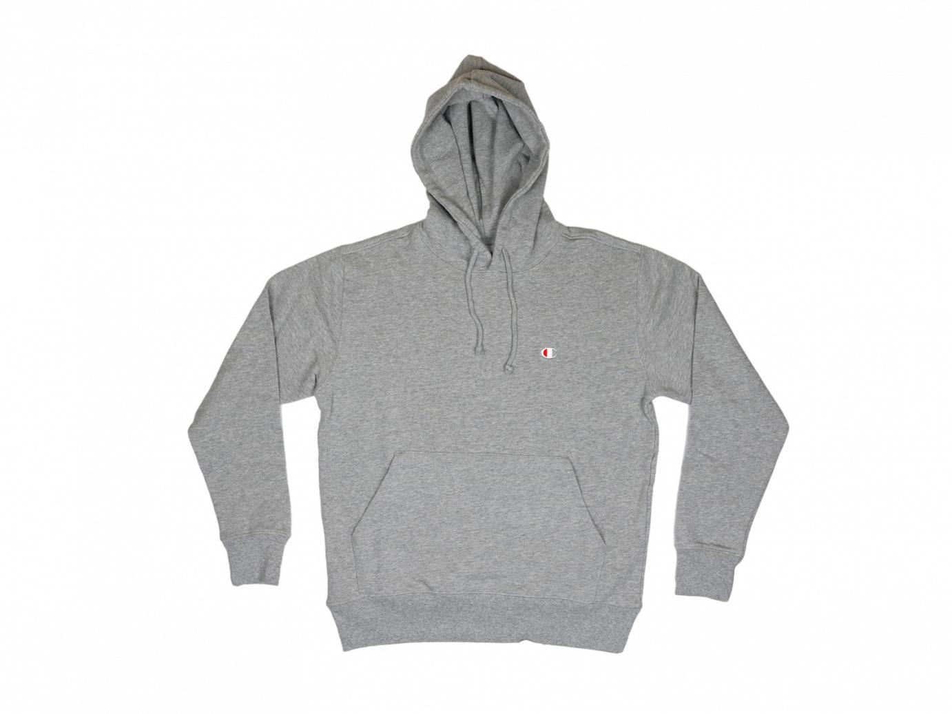 grey champion hoodie small logo
